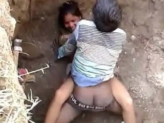 Indian laborer engages in sexual action outdoors