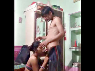 A bony Indian damsel from Tamil Nadu seduces and  with prelude and oral stimulation
