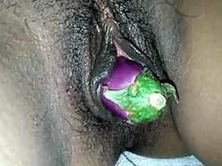 Exhilarated Indian spouse's moist labia is  by her husband's meaty eggplant