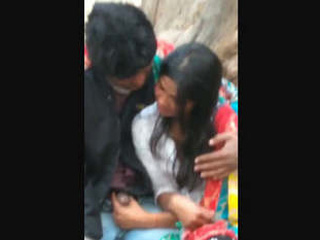 A Desi woman found out performing oral lovemaking in an outdoor public space