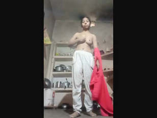 Rural female enjoyments herself with a masturbator