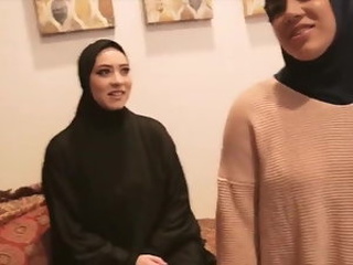 Muslim damsels group up on humungous ebony stiffy