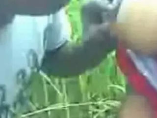Exotic Indian ultra-cutie goes naked in the open air and performs oral sex