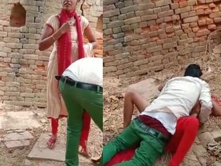 Indian lover squirted outdoors mid-coitus