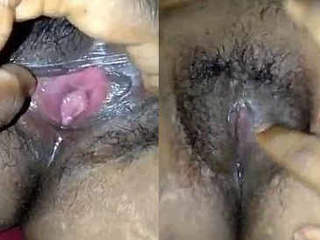 Indian wife's personal areas stimulated by her hubby