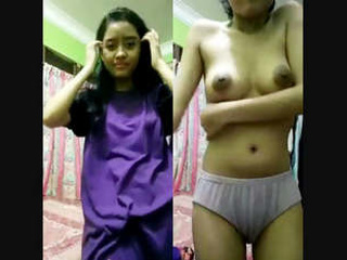 Big-titted student flaunts her tits and pussy in a warm movie